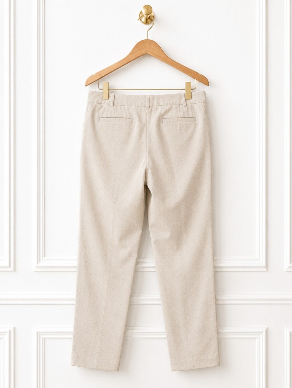 Van Heusen Classic Fit Trousers Size 10 | Beige Career Pants | Quiet Luxury | Of - Picture 7 of 9
